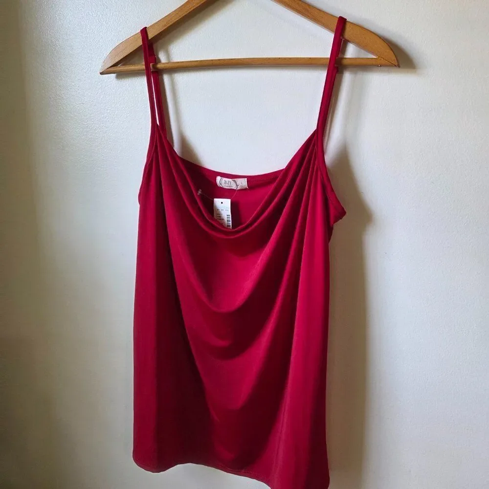 NWT MAURICES SEXY DRESS COWL NECK RED TANK TOP SIZE LARGE - Picture 2 of 12